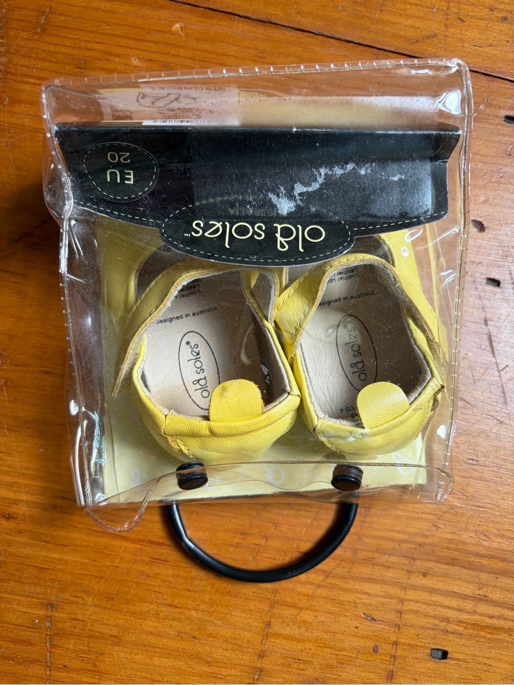 NWT Old Soles Gabrielle Yellow baby Mary Jane shoes leather size 4, 9-12mo, EU20 - Picture 7 of 7